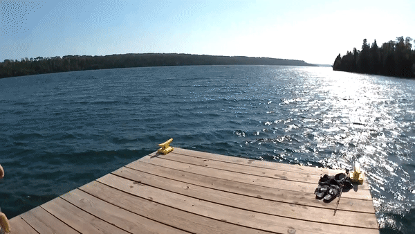 jumping into lake superior
